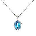 9ct White Gold Topaz Pendant Necklace